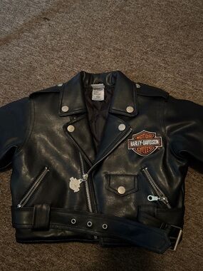 Harley-Davidson Black Kids Faux Leather Moto Jacket with Patch
